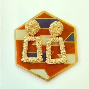 Gold textured statement earrings